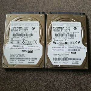 750 GB Toshiba Laptop Disk Drive